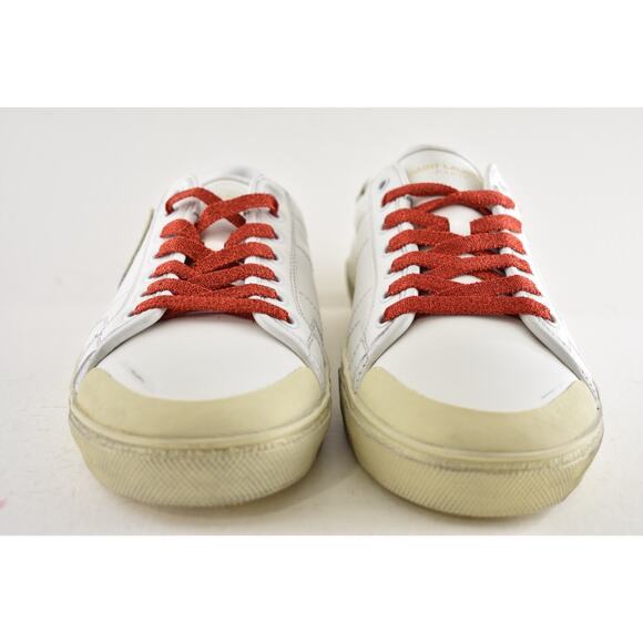 Saint Laurent Mens SL 37 Surf Court Diamond White Flat Low Top Sneaker 44 11 - Picture 6 of 14